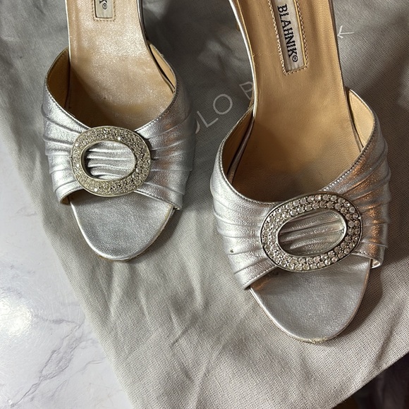 Silver Manolo Blahniks - Picture 3 of 5